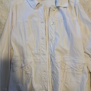 Lulu-B White Button-Up Jean Jacket